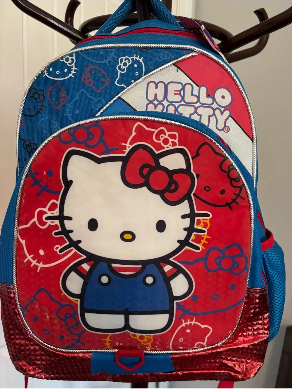 Hello Kitty Kids Backpack - Red, Blue & White